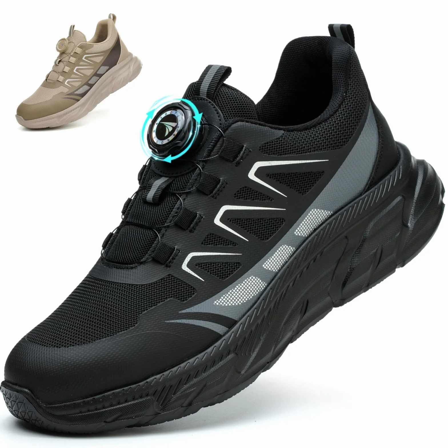 RASEARY Zapatos de Seguridad con Punta de Acero Ligeros Antideslizantes para Hombre Mujer