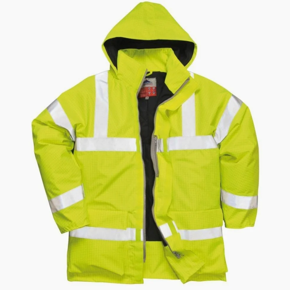 Parka de alta visibilidad, ignífuga y antiestática Bizflame Rain - S778