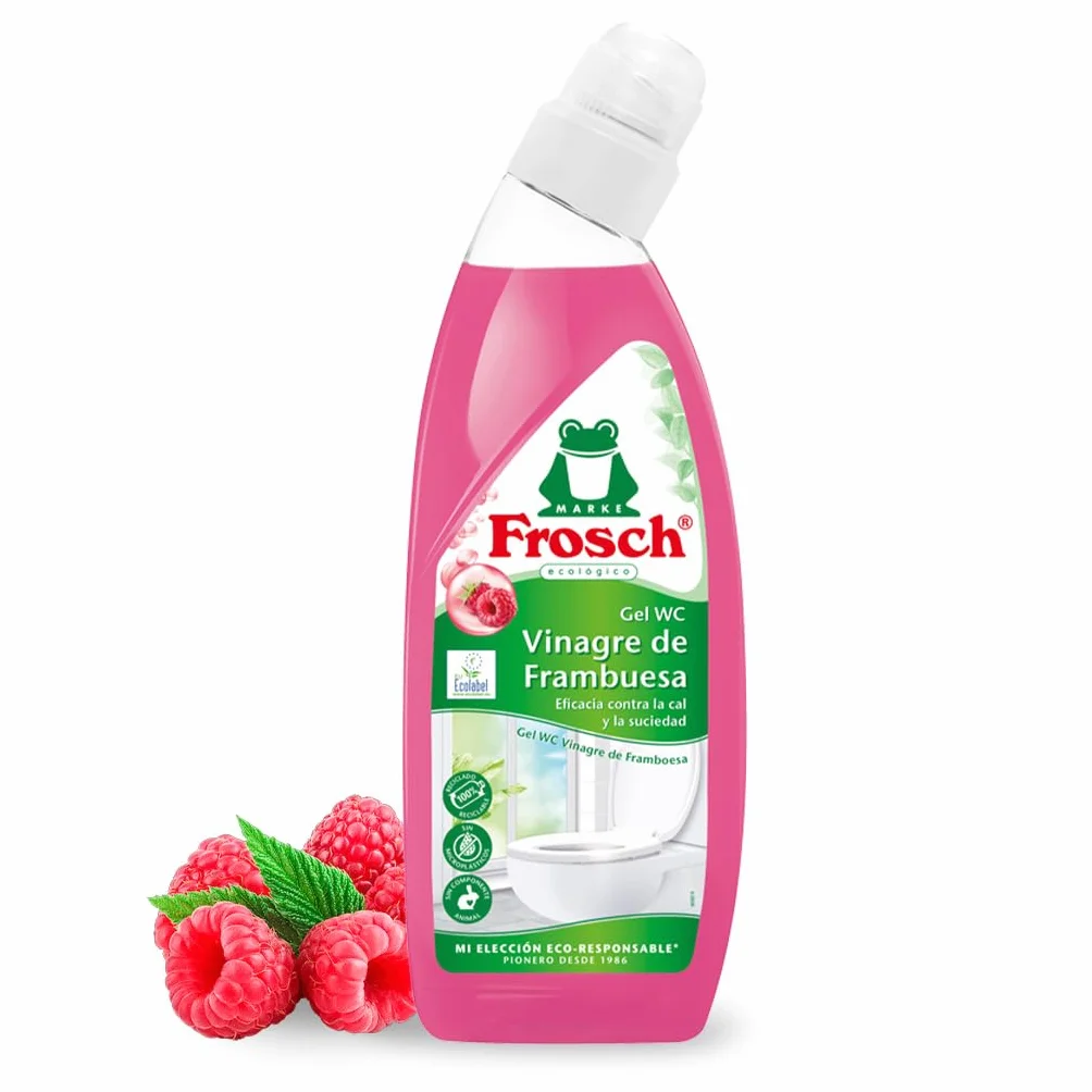 Frosch Gel WC Ecológico Limpiador Cal Residuos Inodoro Vinagre Frambuesa 750 ml