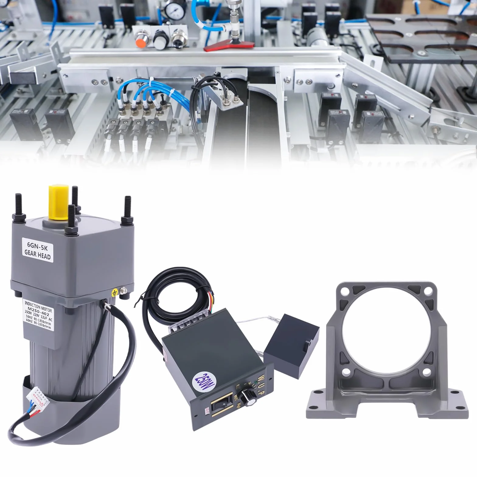 Motor Eléctrico Monofásico 250W 220V Reversible Velocidad Variable Ajustable