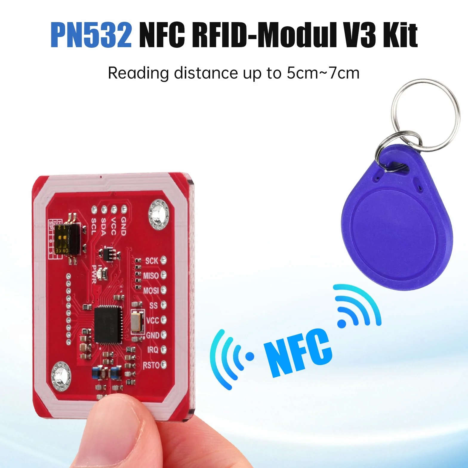 Aideepen PN532 NFC NXP RFID Módulo V3 Kit Lector I2C SPI HSU