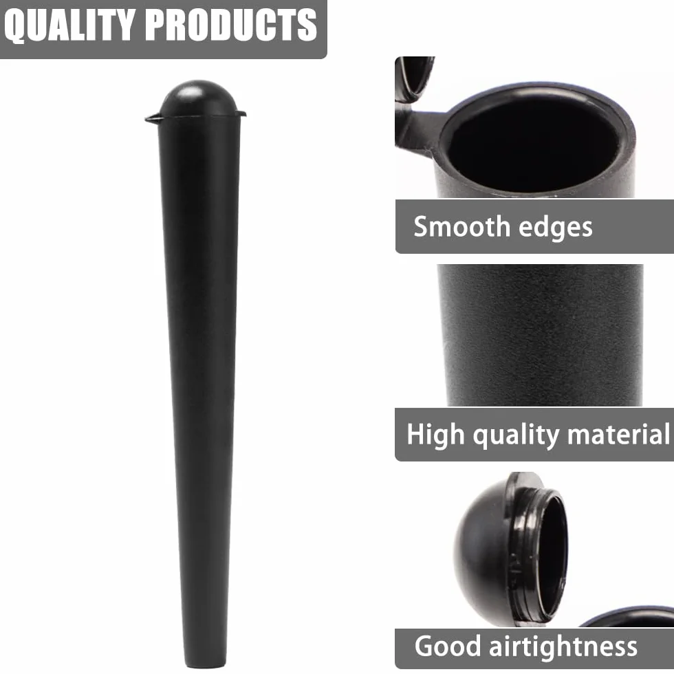 Tubos Guardar Porros Plastic Joint Tubes 120 mm Waterproof Airtight Negro