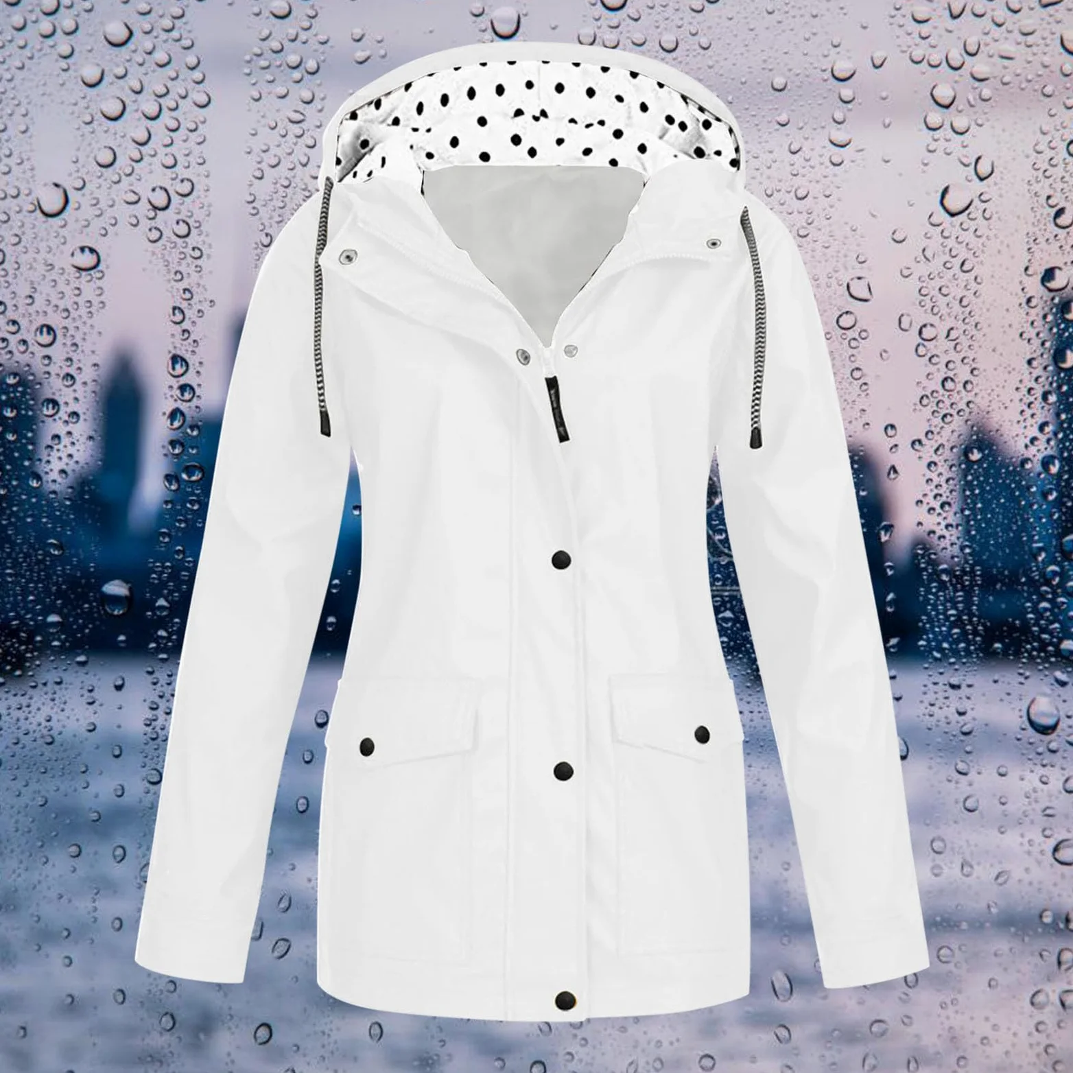 Generisch Chubasquero para mujer, impermeable, transpirable, resistente al viento, para exteriores, senderismo, chaqueta de ciclismo con capucha A21