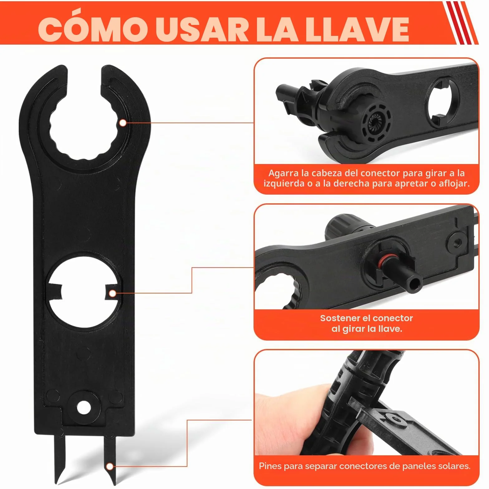 Juego de Crimpadora Solar para Cable Fotovoltaico 10 mm² con Adaptadores y Conectores Macho/Hembra