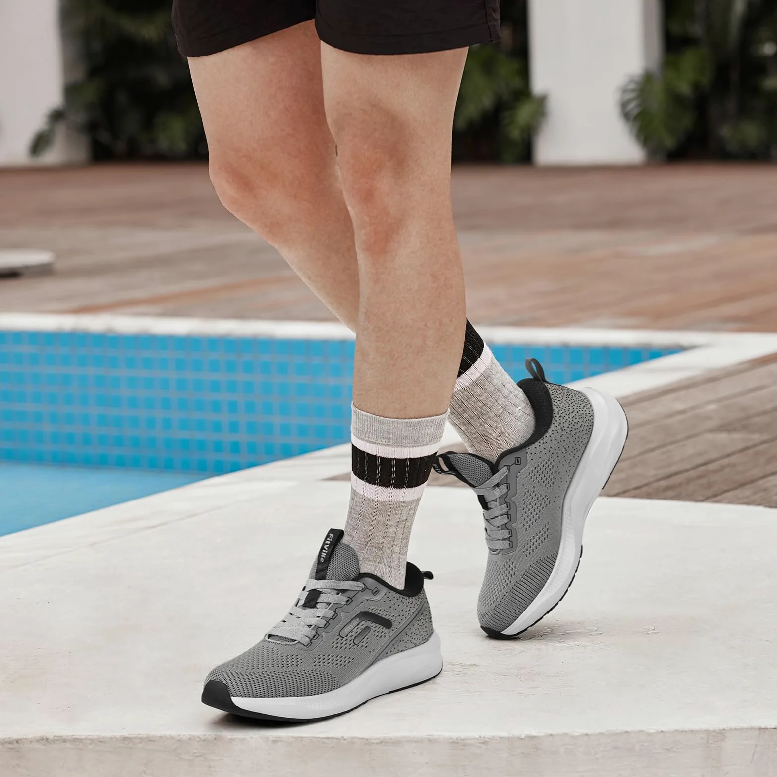 FitVille Zapatillas Running Hombre Anchos Zapatos para Correr de Exterior Transpirables Deportivo Sneakers Antideslizantes