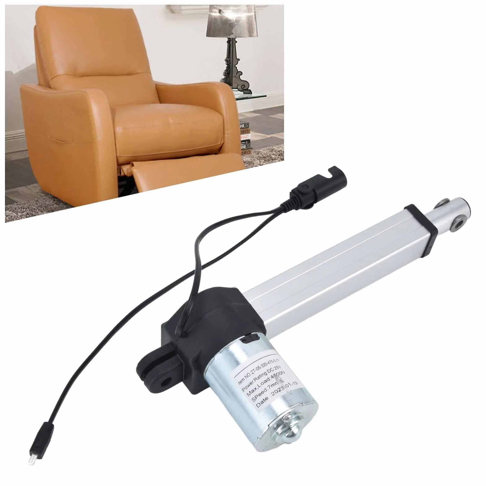 Mini actuador lineal 29 V CC, 7 mm/s para equipos de elevación