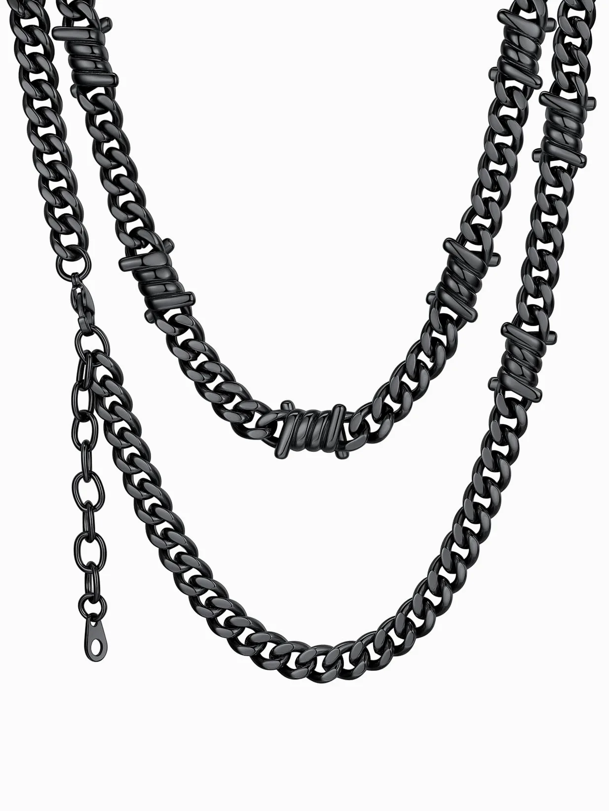 ChainsHouse Alambre Pinchos Collar para Hombre Mujer Estilo Rock Gótico Hip Hop Punk, 41-46 - 51-56 CM Largo, Regalo Joyería Estilosa