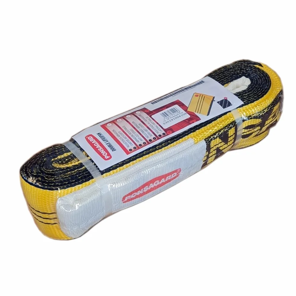 Eslinga Plana Doble Capa 2 Gazas 3 Toneladas 3000 kg 1 Metro PONSAGARD Anti Cortes
