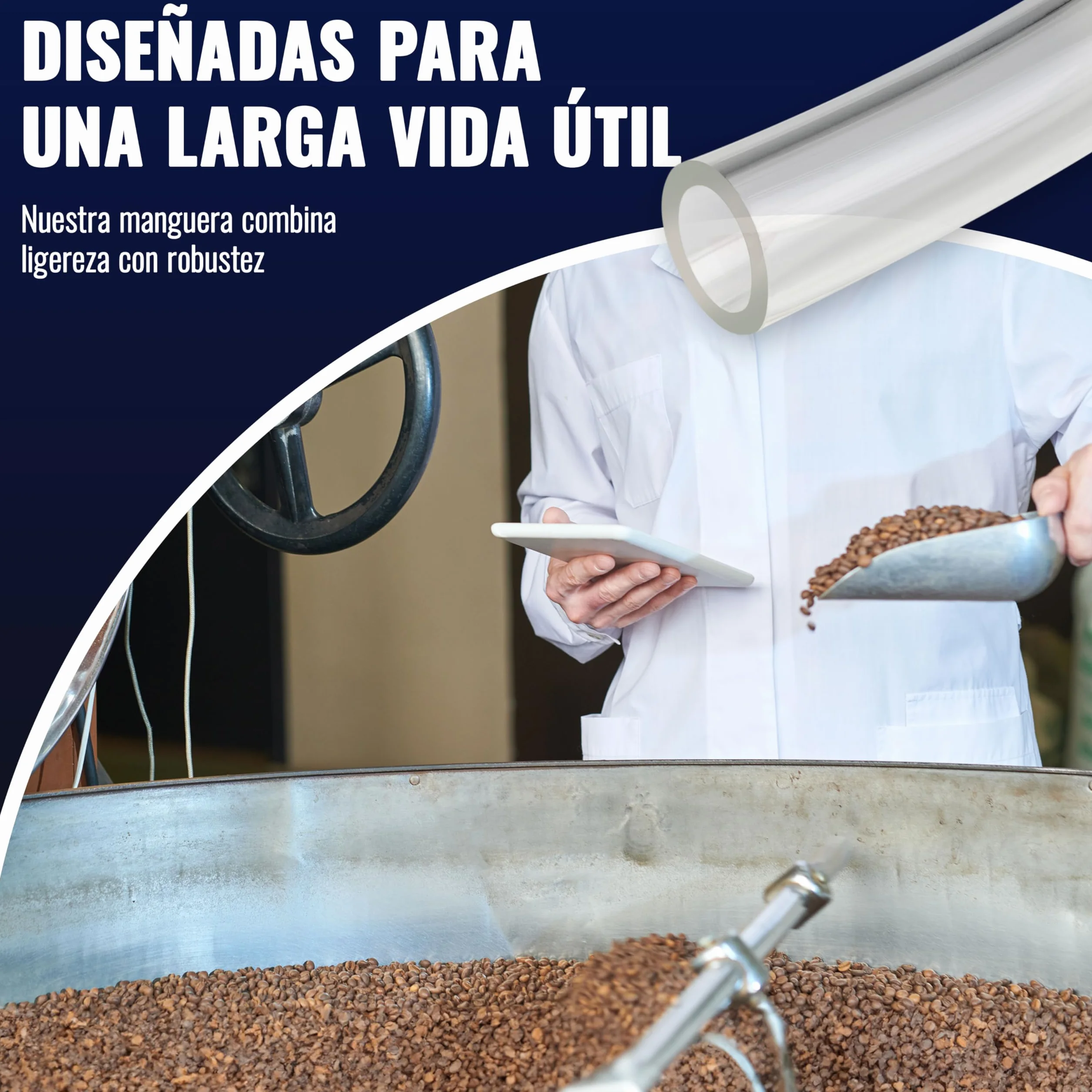 Poppstar Manguera transparente PVC 5m 5/8 mm -5°C a +65°C 2 bar para agua comestible