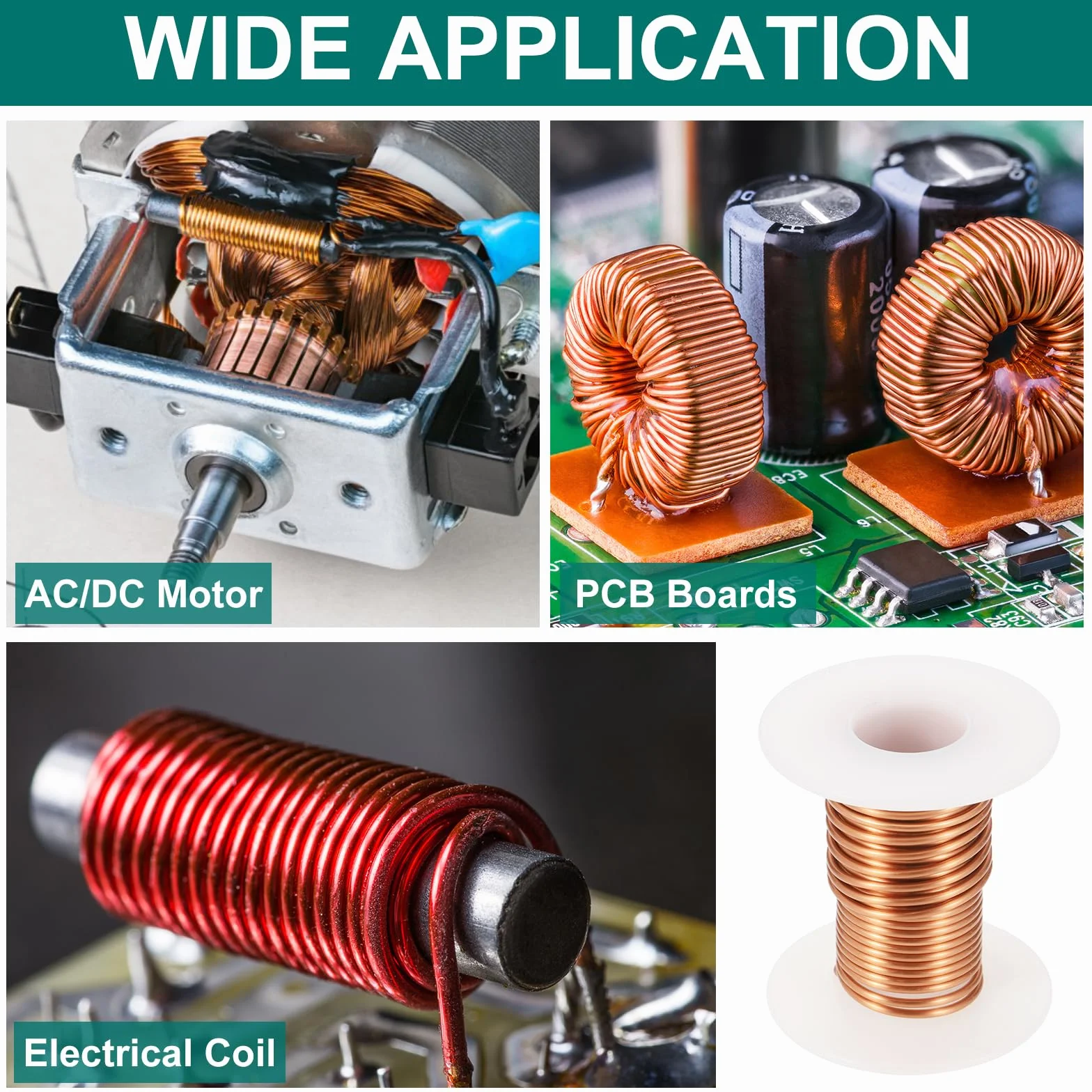 QUARKZMAN Alambre Esmaltado 30 AWG, Cobre Calibre 30 8 Oz Bobinas Magnéticas Transformadores Grado F 155°C