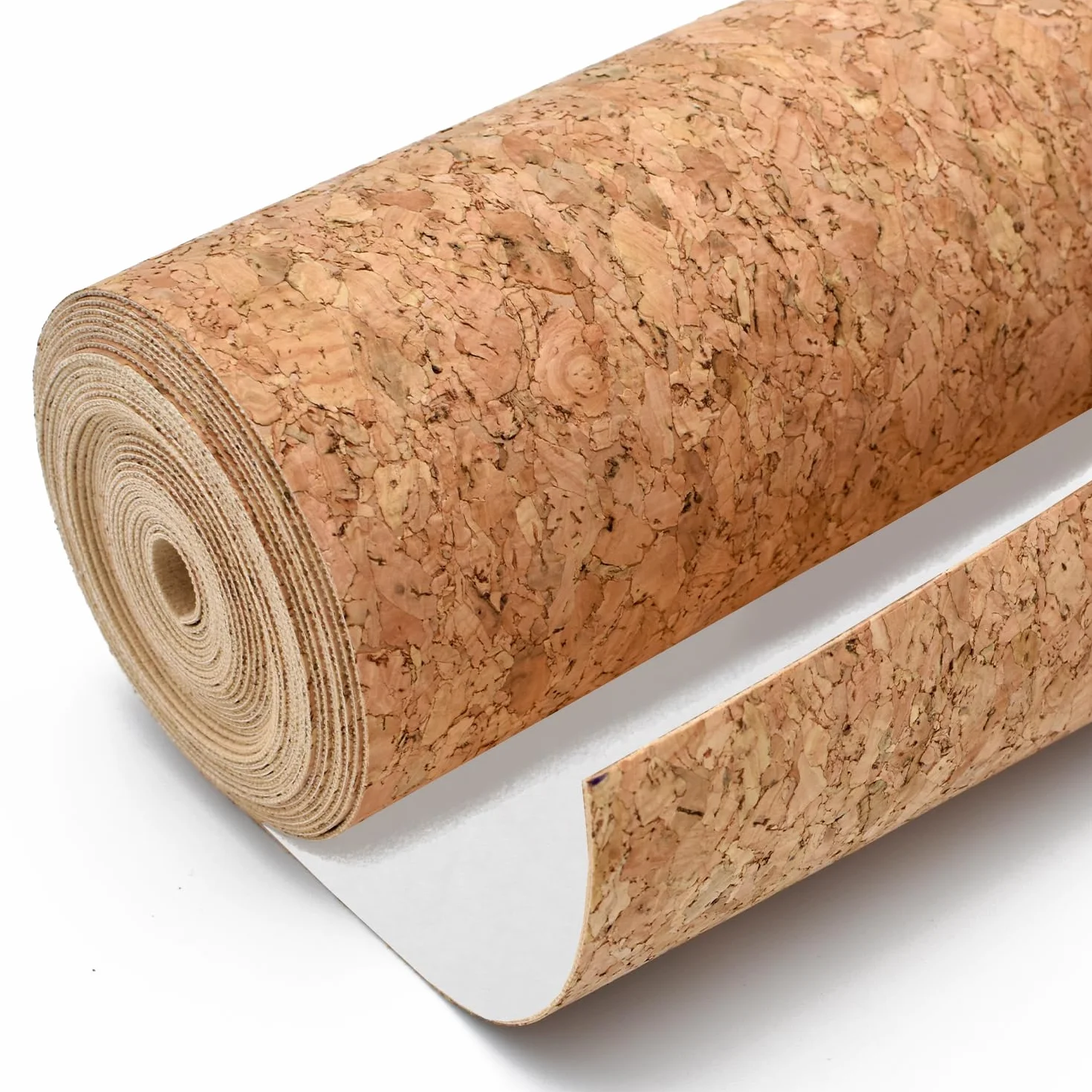 Rollo de Corcho Adhesivo 2,5m x 30cm x 1mm para Interiorismo y Bricolaje