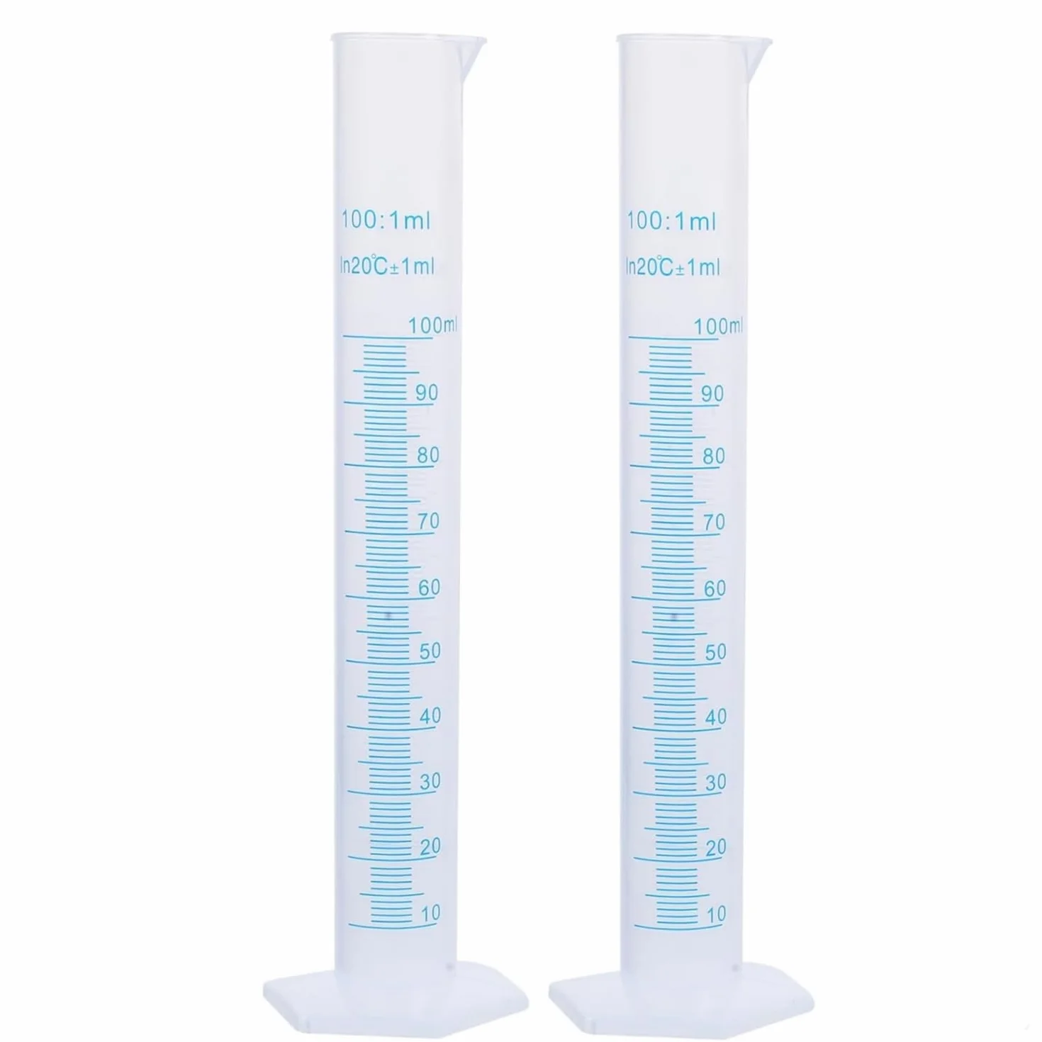 Cilindros Medidores de Plástico 100ml Probeta Graduada Laboratorio