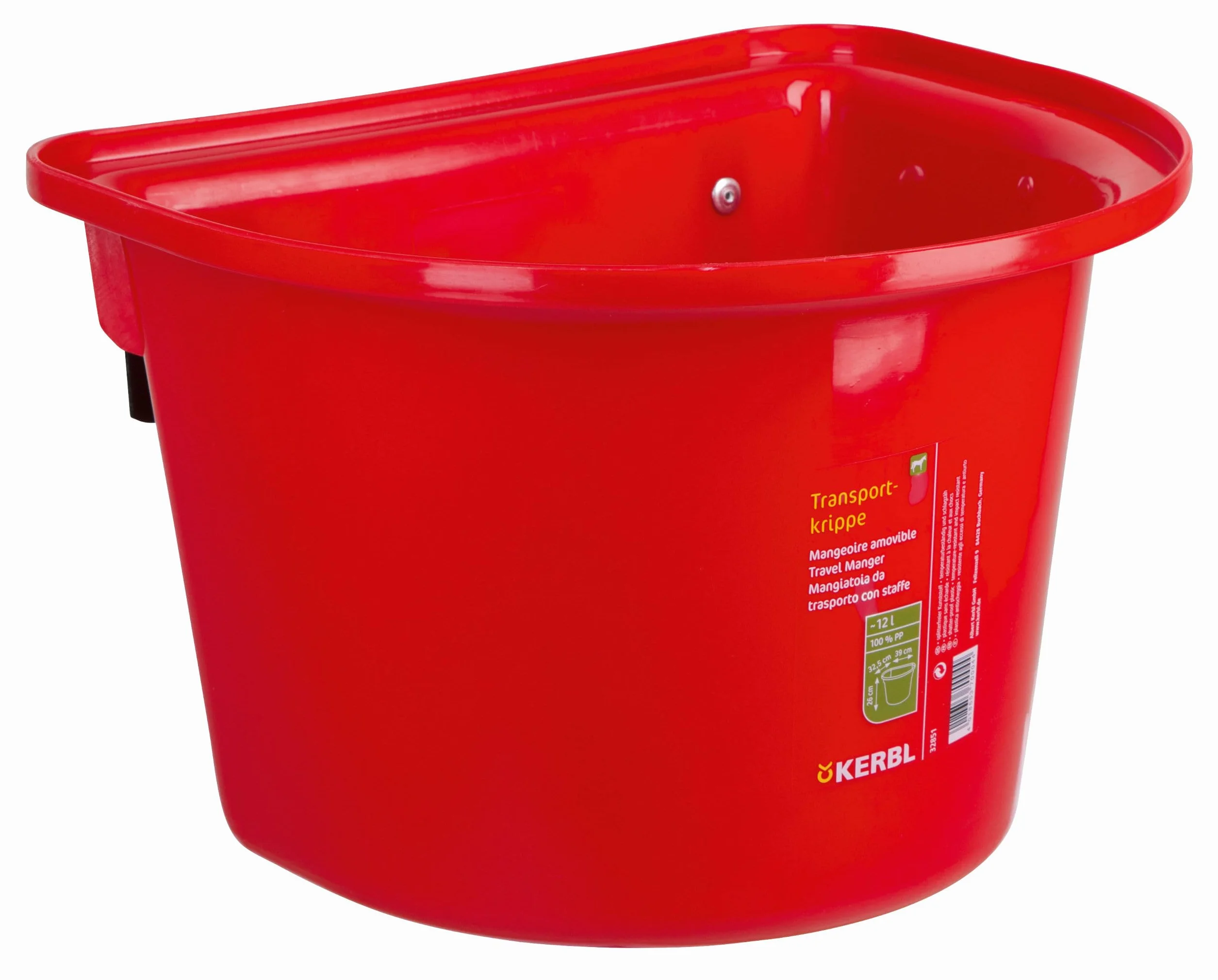 Kerbl Pesebre de Transporte con Asa para Colgar Rojo