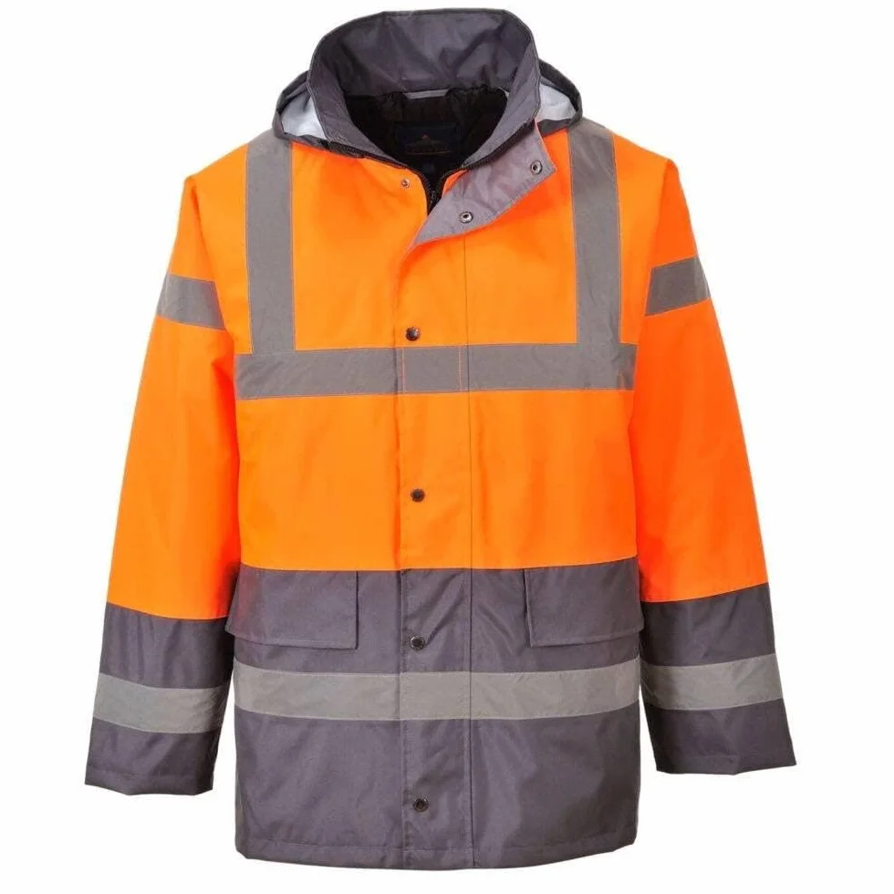 Portwest Parka Bicolor Traffic Alta Visibilidad Tamaño XXXL Color Naranja/Gris S467OGYXXXL
