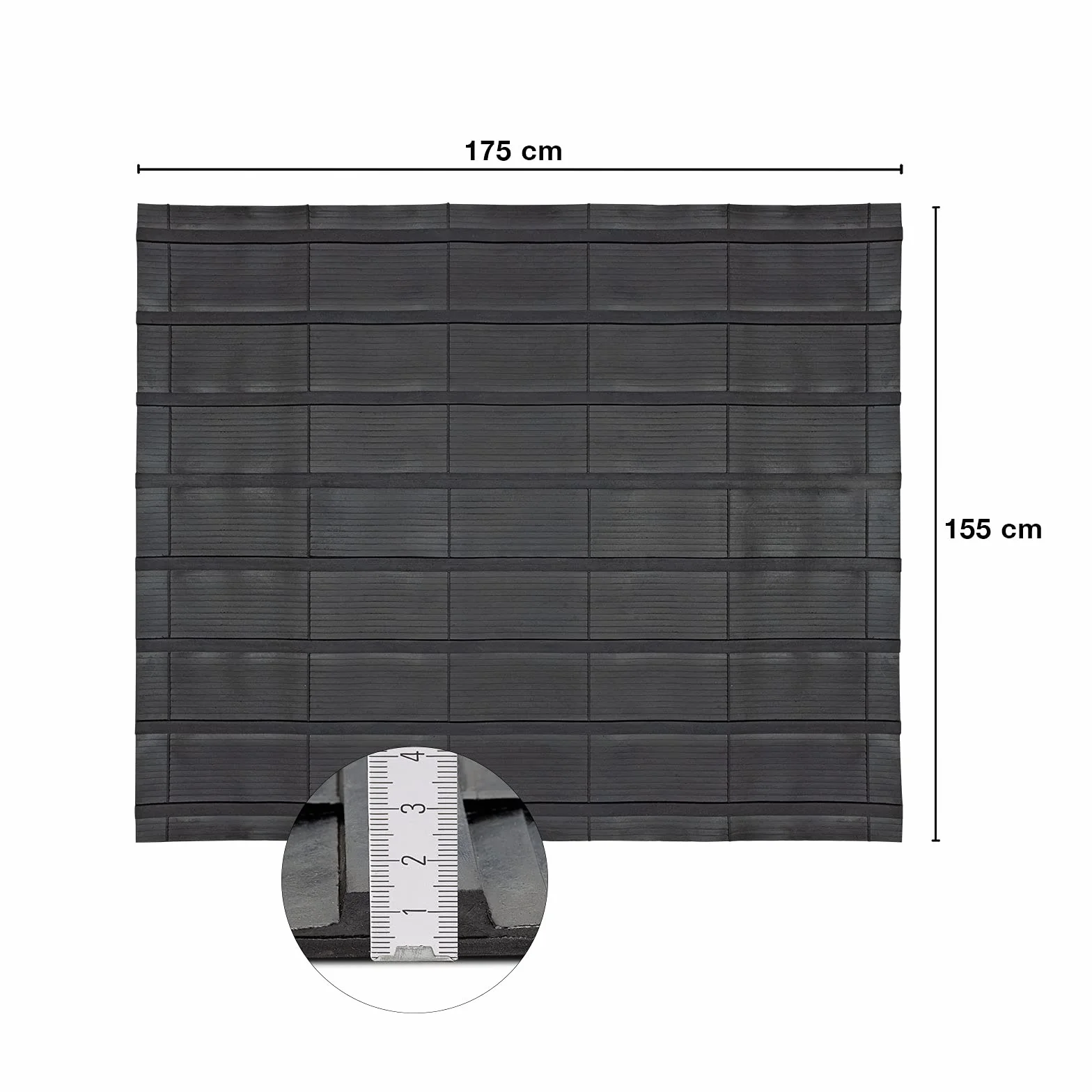 Esterilla antideslizante para rampa de remolque para caballos 155 x 175 cm, alfombrilla de goma