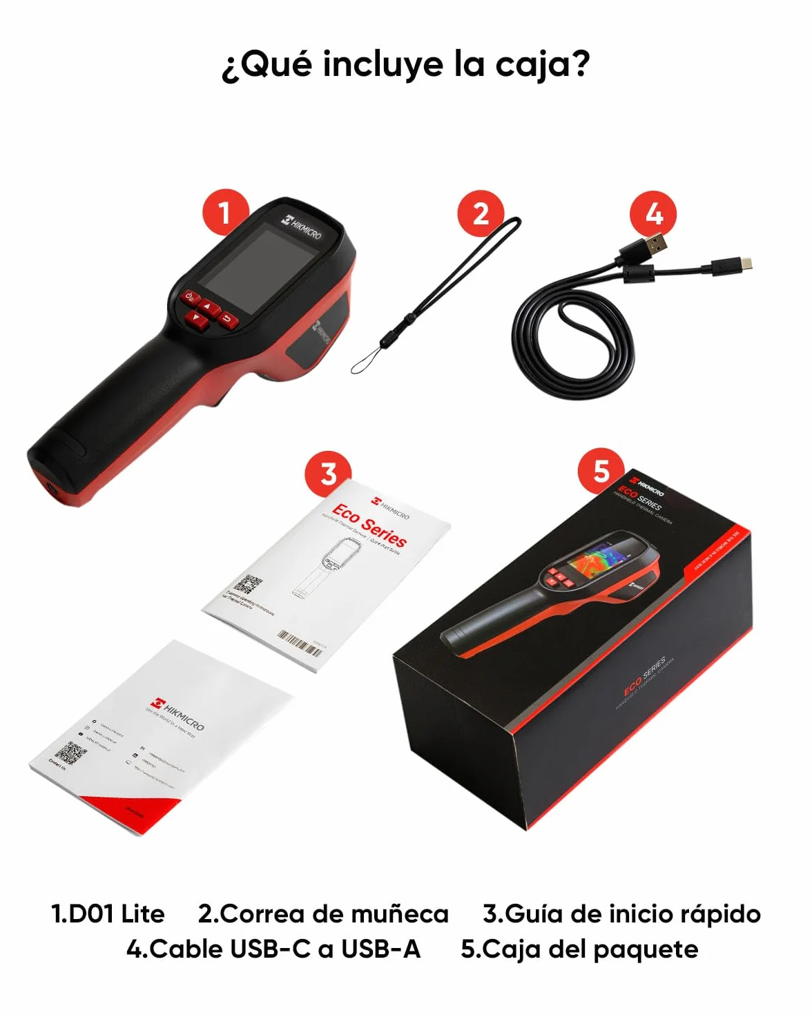 HIKMICRO D01 Lite termómetro infrarrojo -20°C a 550°C pantalla 2,4" resolución IR 96×96 modo dual herramientas HVAC
