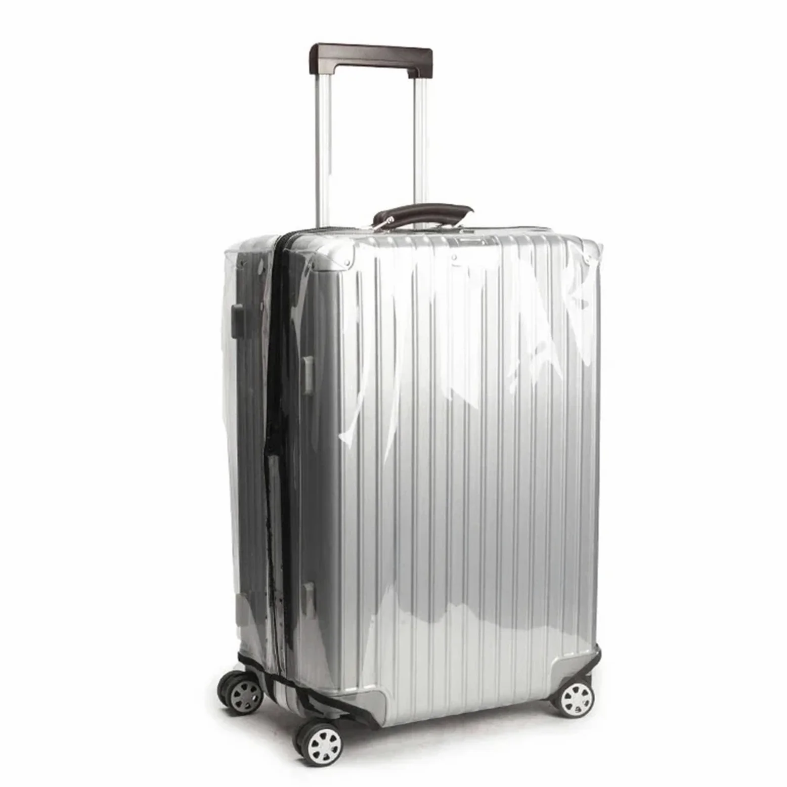 Cubierta de Equipaje Funda Transparente Universal con Cremallera, Protector de Maleta, Cubierta de Equipaje Habitual, 22 "24" 26 "28" 30 "de Espesor, Accesorios de Viaje de PVC(26inch)