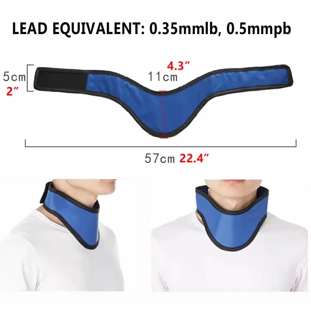 Delantal de Plomo Cubierta de Cuello para Rayos X Dentales, Collar Protector Ajustable, Escudo de Tiroides 0.35 mmPb
