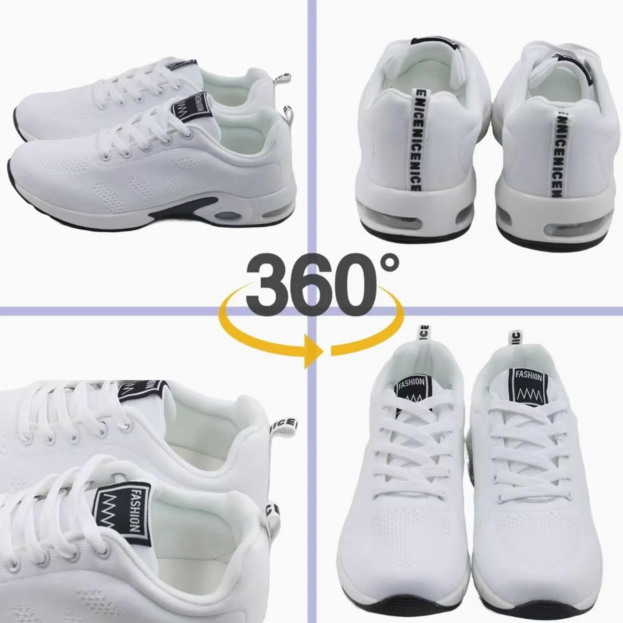 AioTio Zapatos para Caminar Mujeres Antideslizante Atlético Zapatillas Amortiguación de Aire Malla de Moda Ligero Soporte para el Arco Zapatos Informales