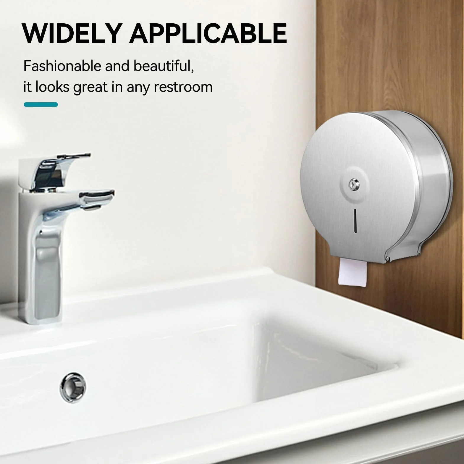 Dispensador De Papel Higiénico De Acero Inoxidable, Soporte Comercial De Un Solo Rollo Redondo