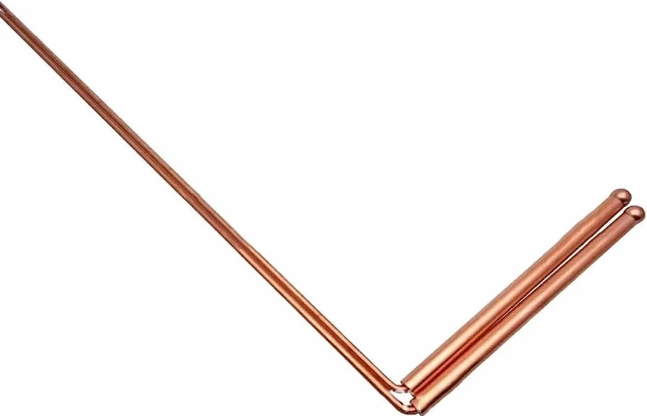 Varillas de cobre para radiestesia 99.9% detector de metales 12 pulgadas cabeza única cuenta redonda