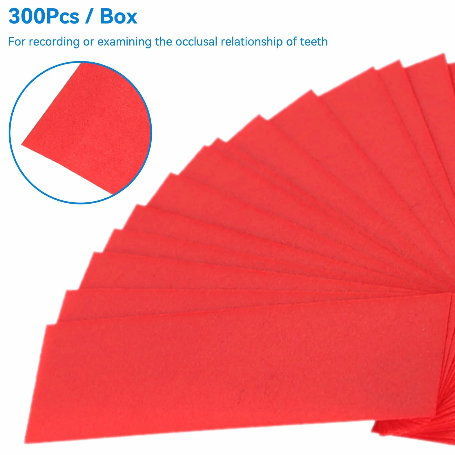 Papel de articulación dental 300 piezas con dispensador de plástico rojo
