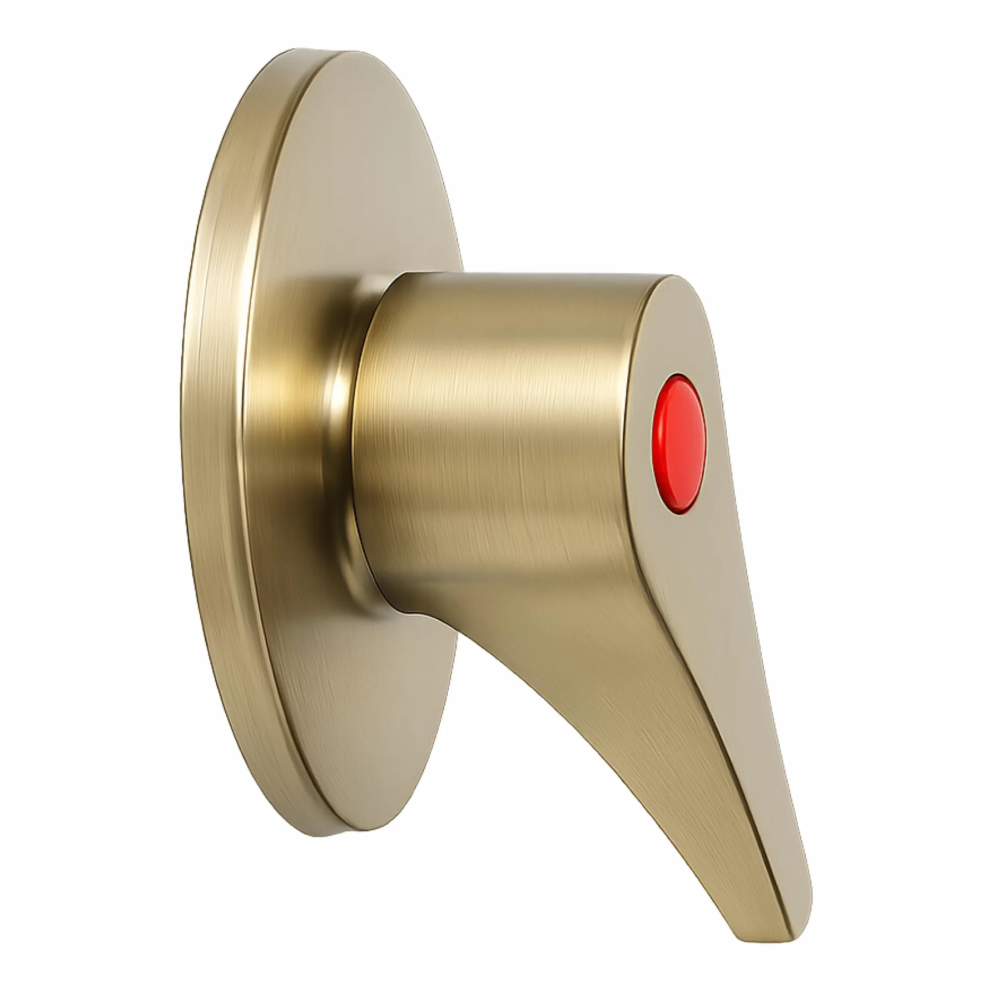 FLUVIA Embellecedor Llave Paso Mando Palanca Zamak Cromado Pulido 69x54 mm Compatible Ducha Grifo Empotrado Dorado