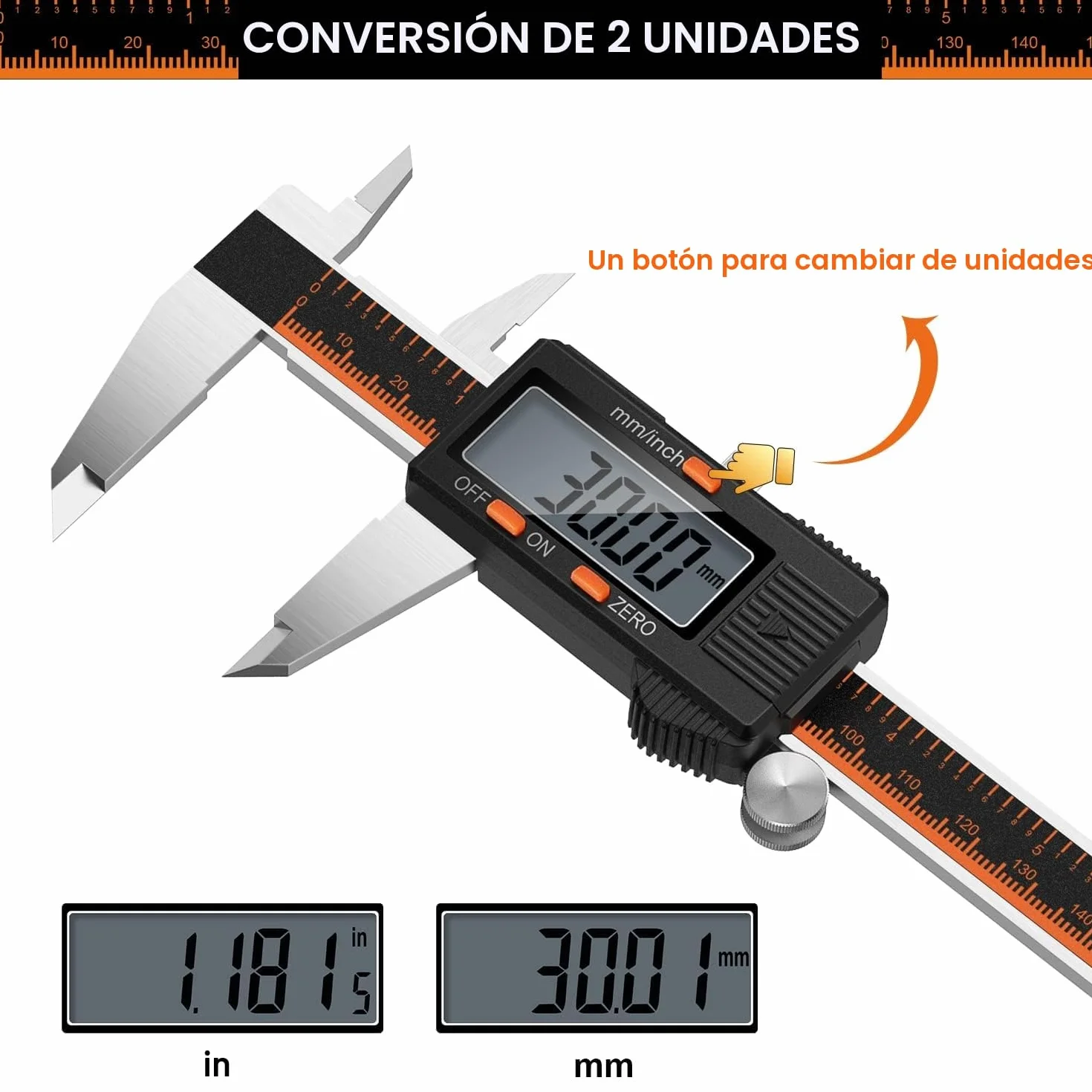 HARDELL Calibre Digital 150mm Pie de Rey Acero Inoxidable con Pantalla LCD