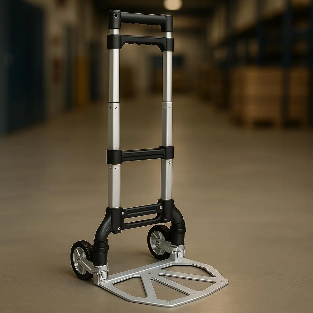 Carretilla de Mano Plegable y Extensible Aluminio 75kg con Ruedas