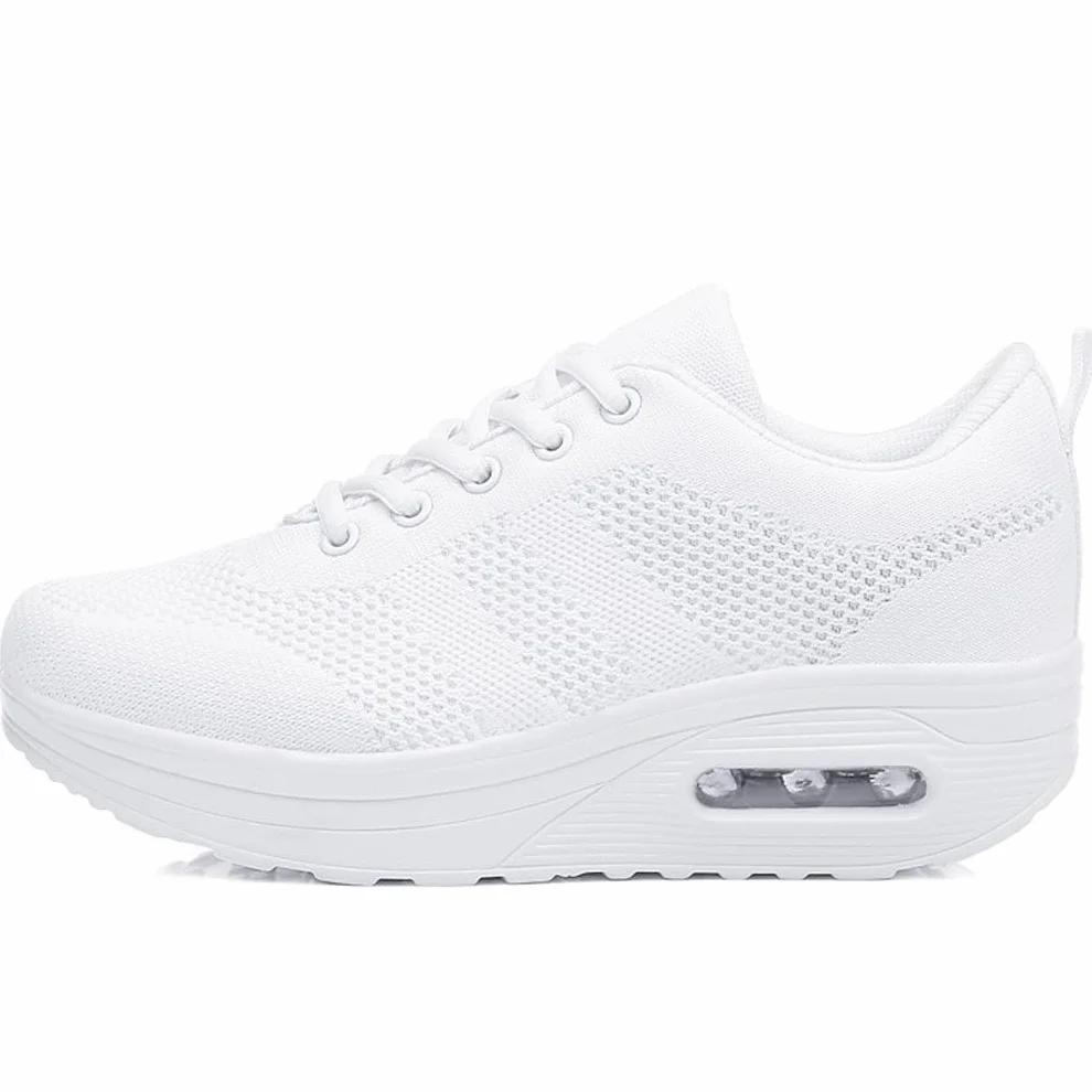 Mujer Zapatillas de Deporte Malla Air Cuña Cómodos Sneakers Mujer Casual Transpirables Running Senderismo Ligero Mesh Zapatillas
