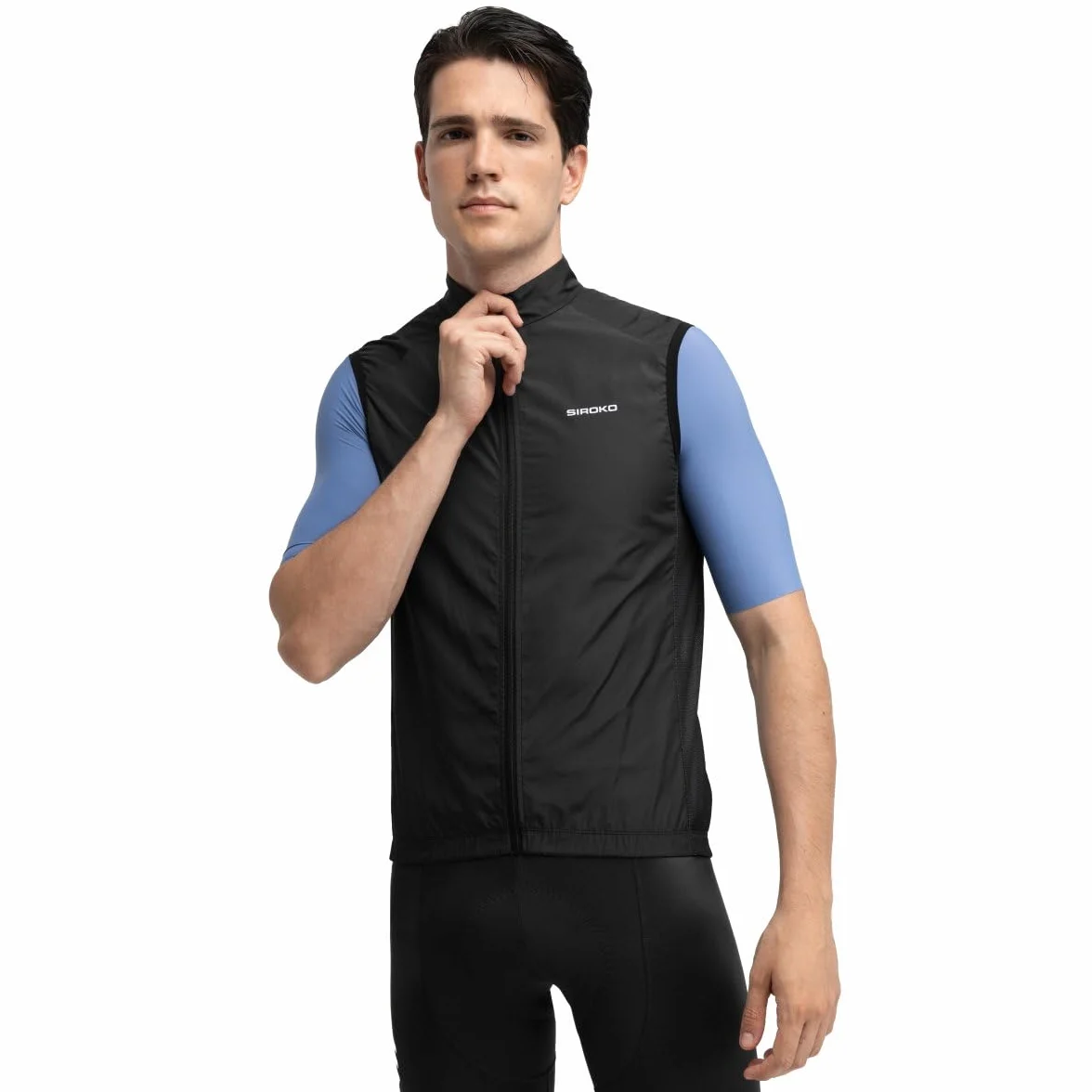 SIROKO Chaleco cortavientos ciclismo V1 Blaast Negro