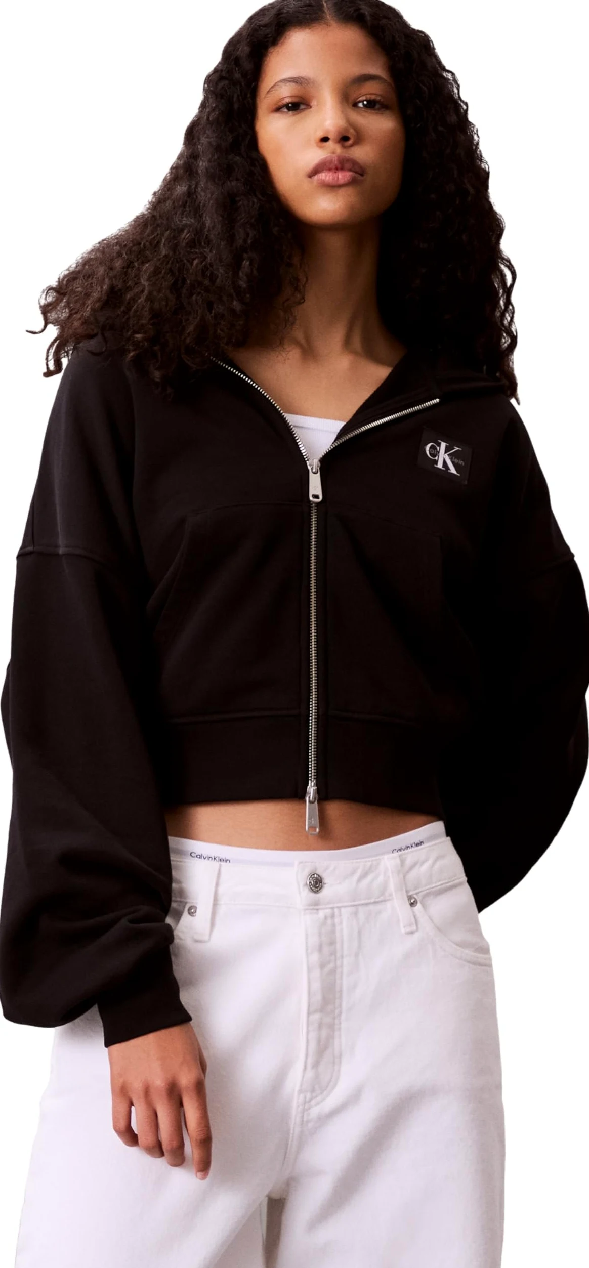 Calvin Klein Sudadera Mujer French Terry Badge Logo de algodón