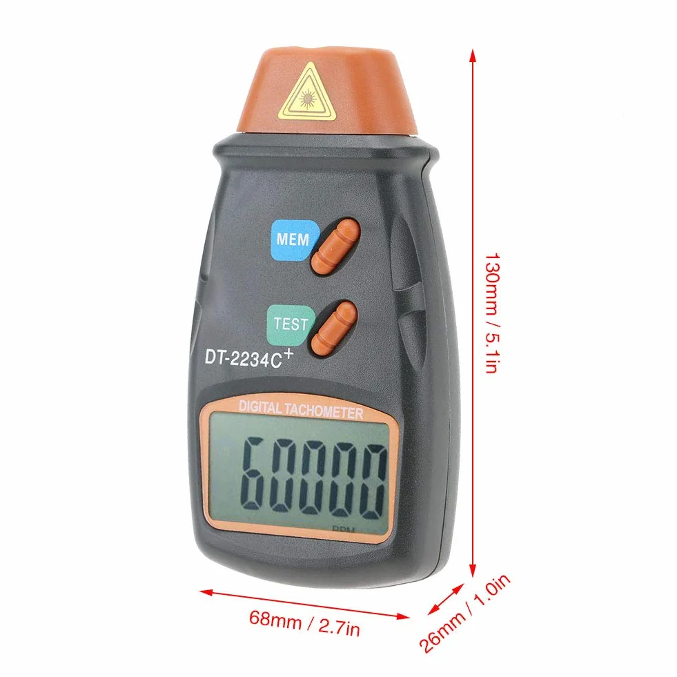 Tacómetro LCD sin Contacto, Láser Digital RPM Medidor de Velocidad Herramienta de Diagnóstico