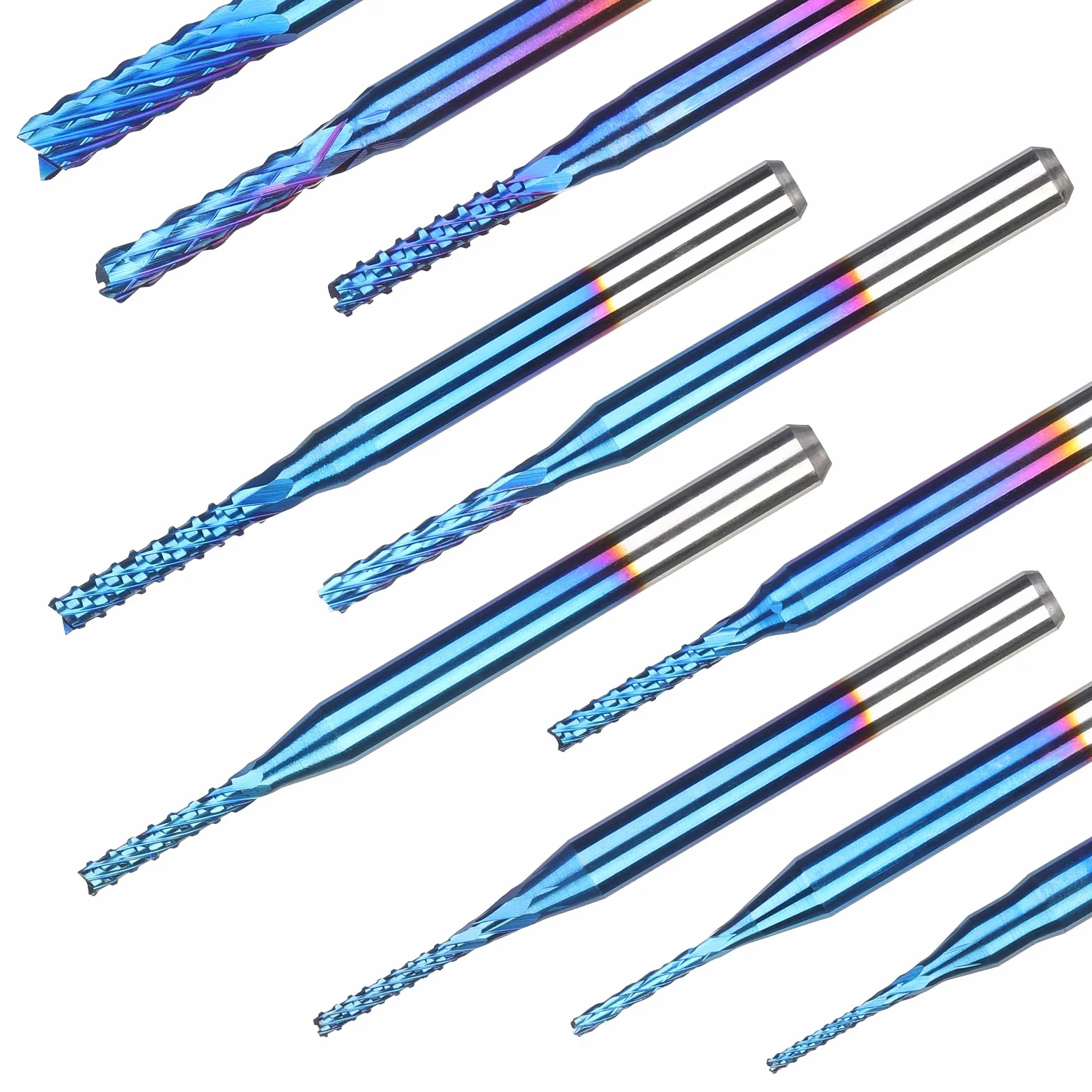 SainSmart Genmitsu Juego fresas fresado CNC madera PVC aluminio 0,8-3 mm vástago 1/8 pulgadas 10 unidades