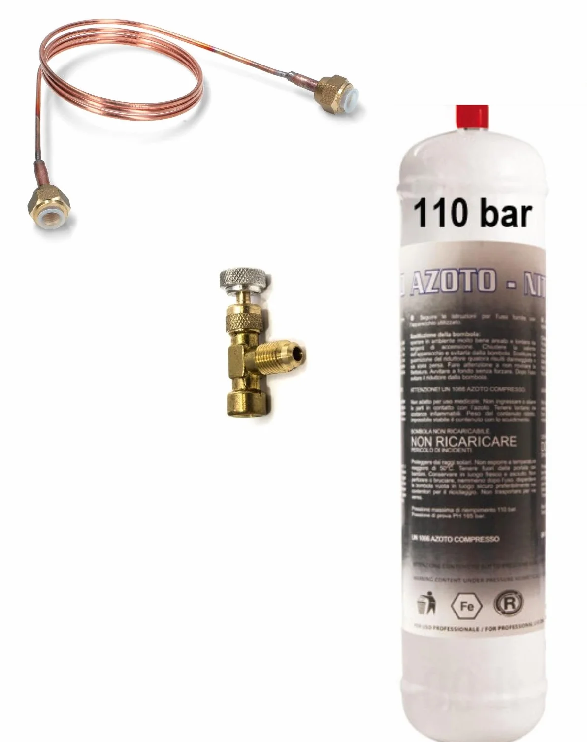 Kit nitrógeno 110 bar altas presiones prueba estanqueidad aire acondicionado frigoríficos