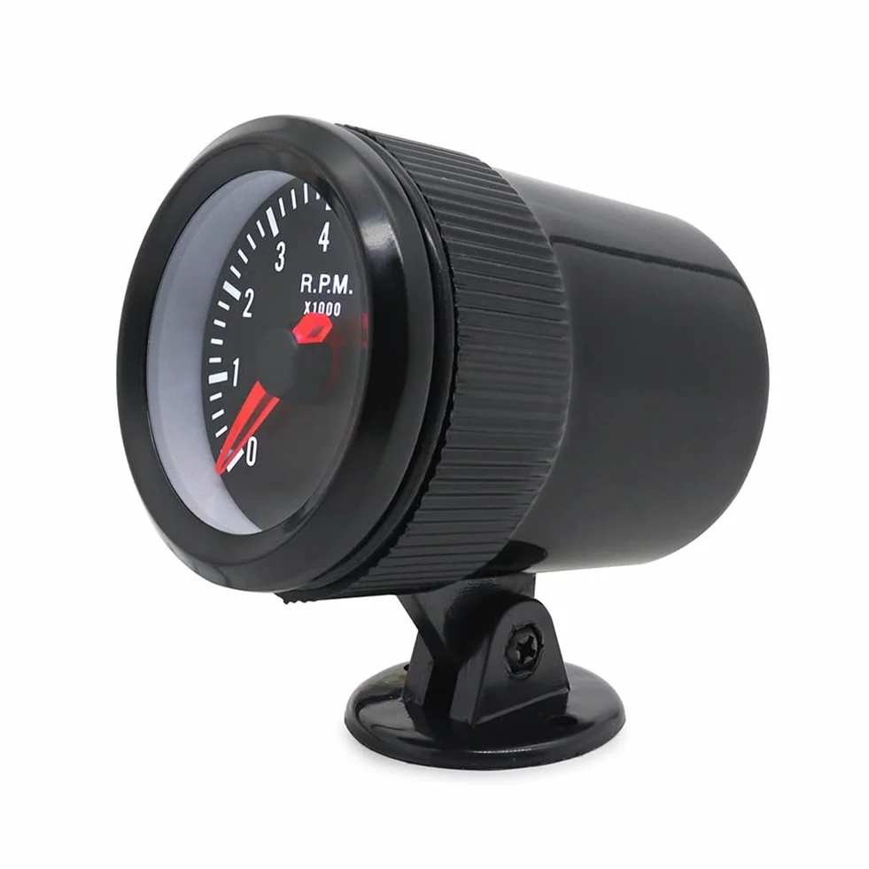 Tacómetro Analógico de 2 Pulgadas 52 mm, Medidor RPM 0-8000 para Automóvil Gasolina 1-8 Cilindros