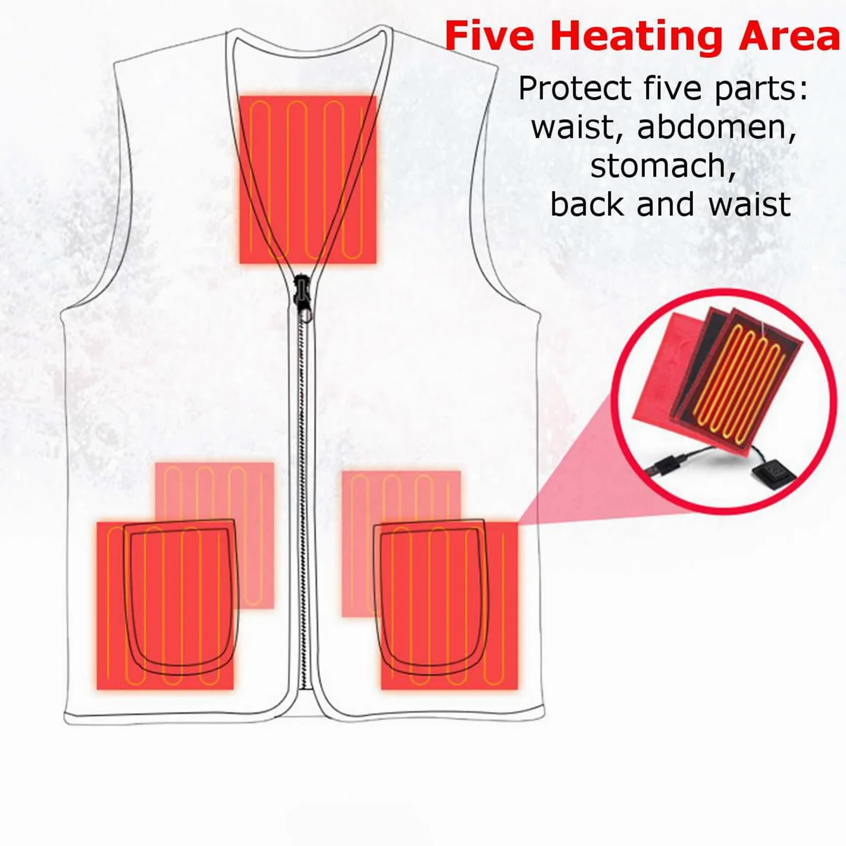 Chaqueta calefactable, Chaqueta calefactora for Exteriores, Chaleco Calefactor, Ropa de Senderismo, Carga USB, eléctrica Inteligente