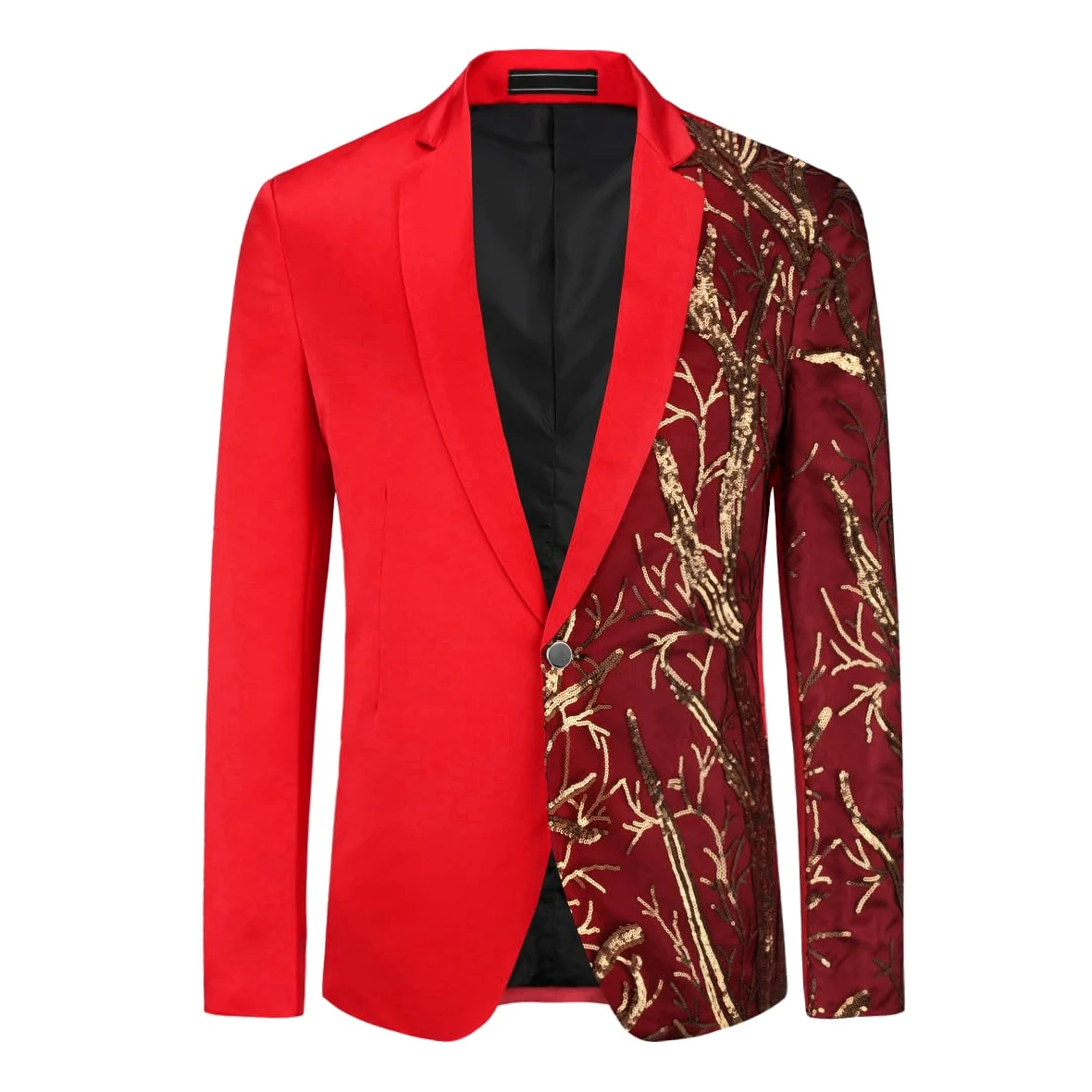 Allthemen Chaqueta Casual para Hombre Chaqueta de Trajes Ajustados Chaqueta con Estampado Floral de un botón Cena Ropa de Fiesta