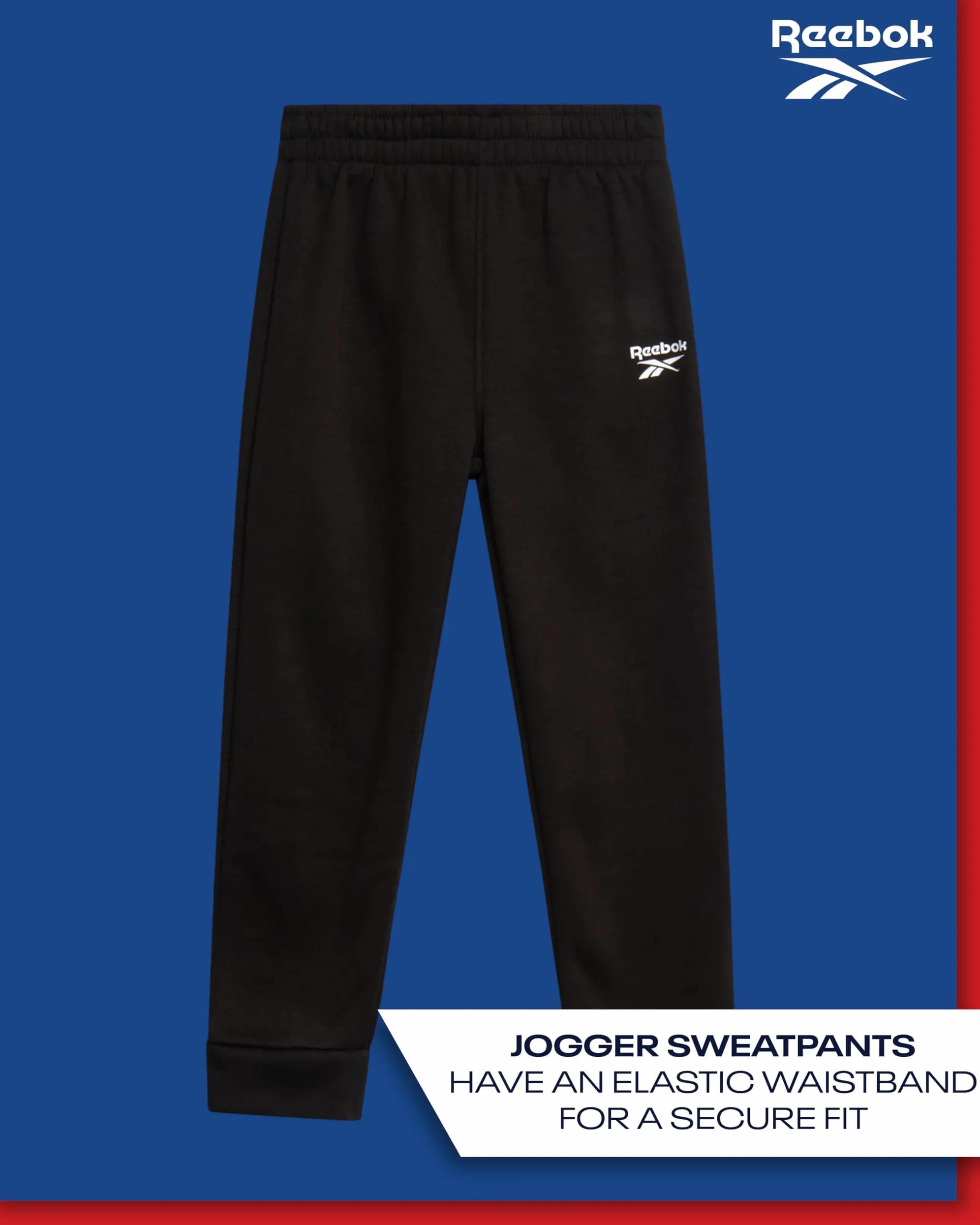 Reebok Conjunto de sudadera con capucha y pantalones deportivos de forro polar de 2 piezas (tallas: 2T-7)