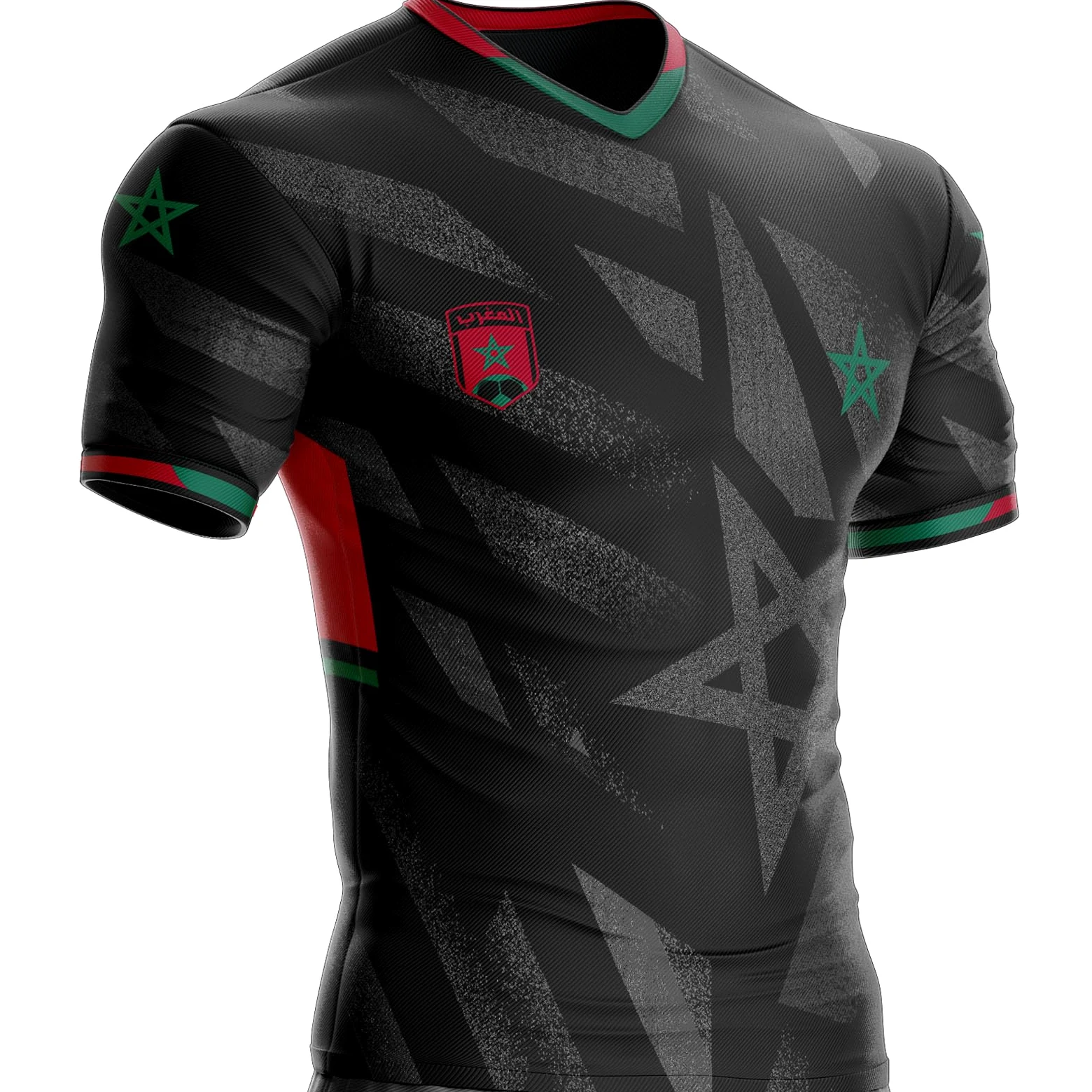 Camiseta Marruecos MC-64 Fútbol Bandera marroquí