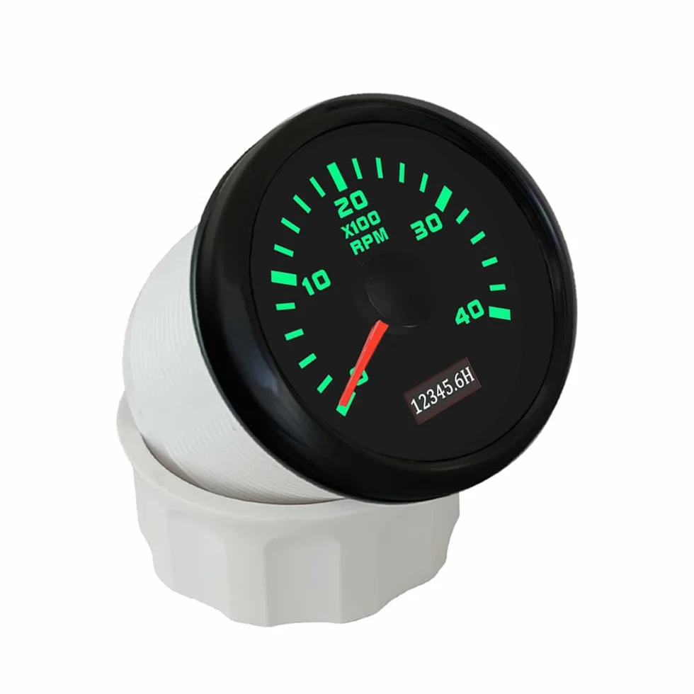 ELING Tacómetro 52 mm 4000 RPM Horómetro 12 V 24 V Retroiluminación 7 Colores para UTV Kart