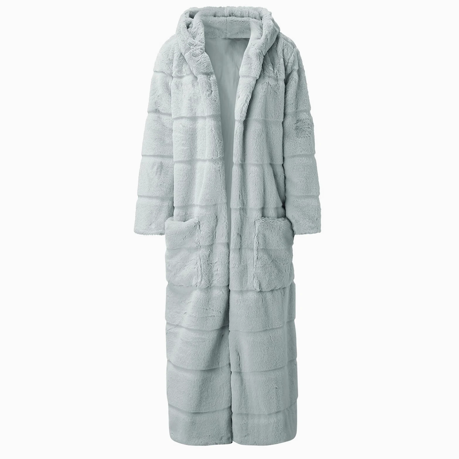 Chaqueta de piel sintética de manga larga con capucha y capucha para mujer, informal, talla grande
