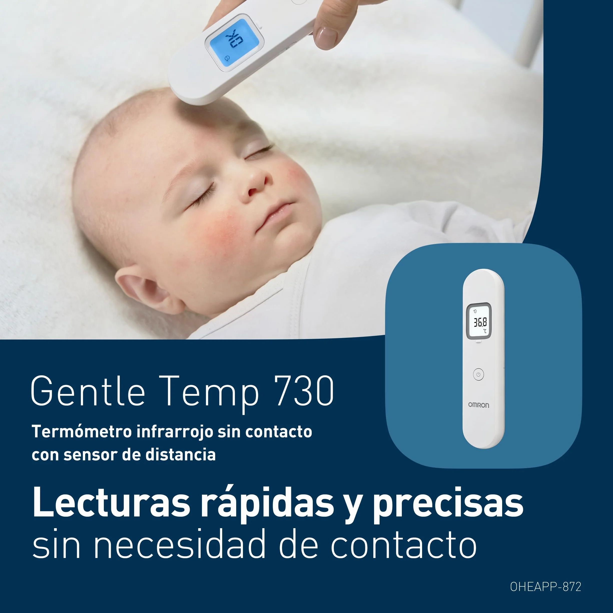 OMRON Gentle Temp 730 Termómetro digital sin contacto infrarrojos para frente líquidos y oído bebé rápido preciso con memoria