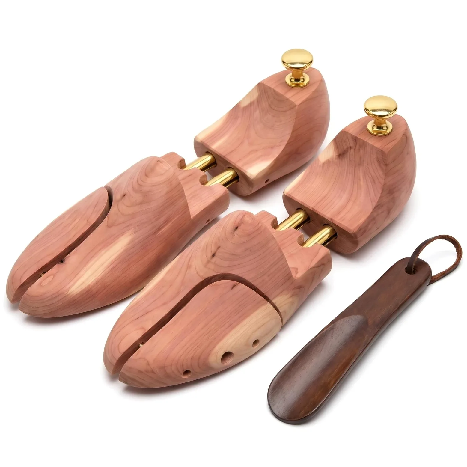 Hormas para Zapatos de Madera de Cedro Regulables, 1 Par con Calzador, Tensores Hombre Mujer para Mantener la Forma, Piel, Mocasines y Sneakers