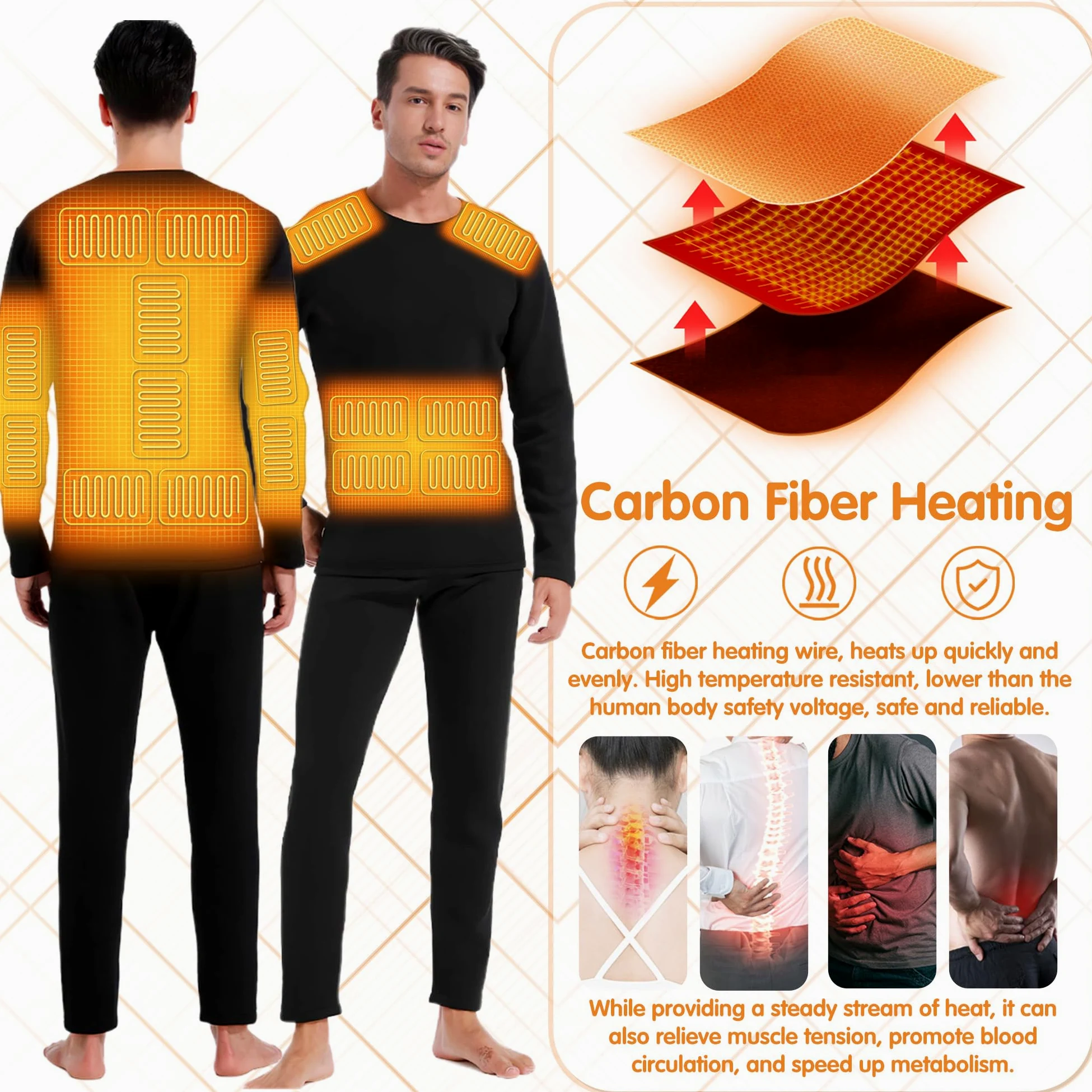 Camisas De Calefacción para Hombres 16 Zonas De Camisa Térmica con Control De Temperatura Independiente para La Caza, Esquí