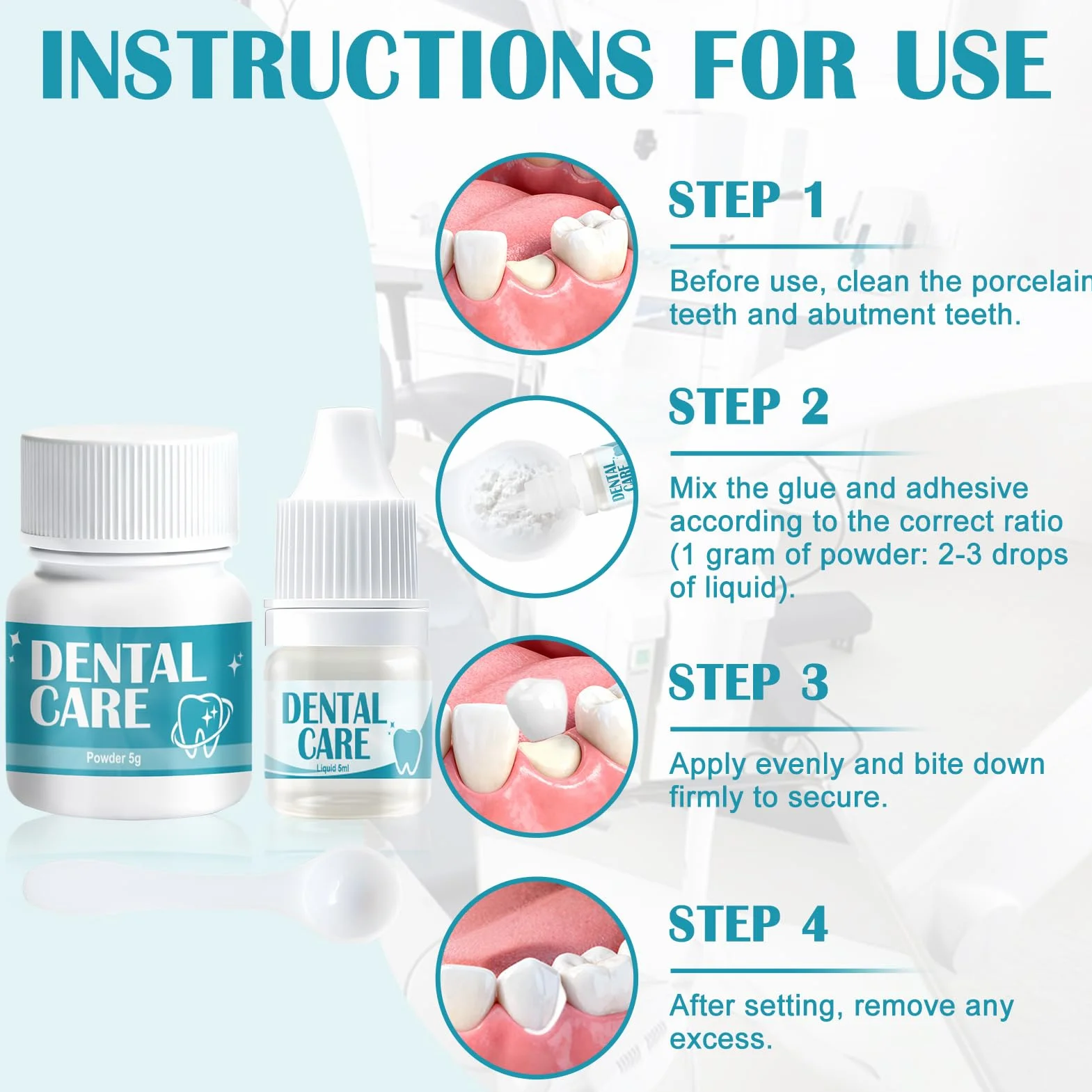 Cemento Dental Composite para Corona y Puente Rellenar Caries