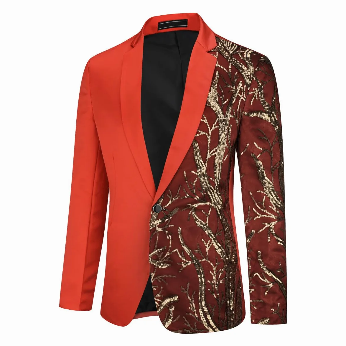 Allthemen Chaqueta Casual para Hombre Chaqueta de Trajes Ajustados Chaqueta con Estampado Floral de un botón Cena Ropa de Fiesta