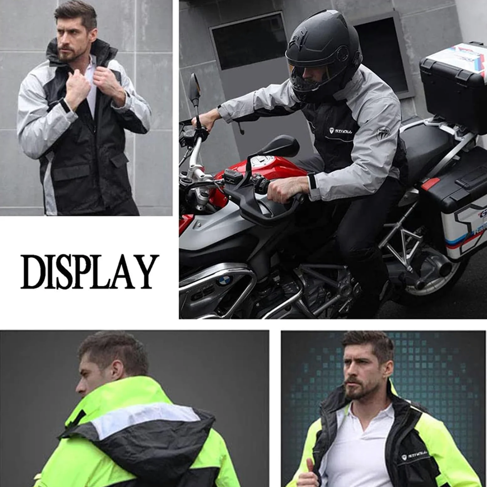 Traje De Lluvia (Chaqueta + Pantalón), 100% Impermeable, Trabajo Al Aire Libre Chaqueta De Lluvia Y Pantalón Unisex Ropa De Lluvia con Capucha para Todos Los Deportes Granja Pesca Motocicleta (Color