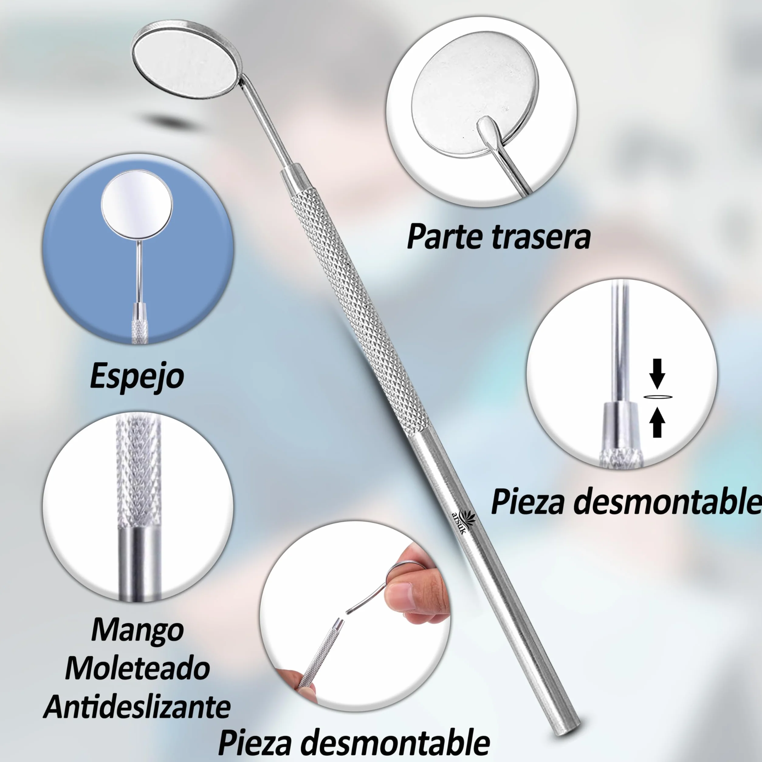 Espejo Dental con Mango Instrumentos dentales ARSUK