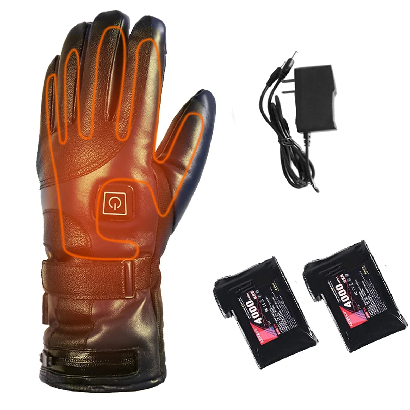 Guantes térmicos, 7.4V 4000mAh Batería Recargable Guantes térmicos eléctricos para Hombres Mujeres Guantes térmicos para Motocicleta Pantalla táctil Impermeable para Deportes Esquí